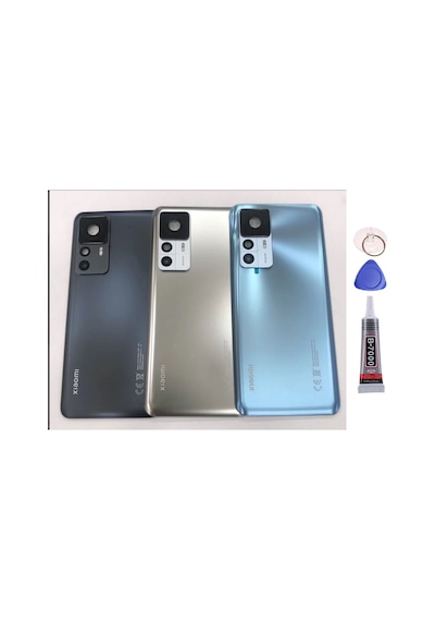 Xiaomi Mi 12t Pro Kamera Camlı Lensli Mavi Arka Kapak Batarya Kapağı Pil Kapağı Yapışkan Ve Sökme Aparatıyla Beraber Full Set Mavi
