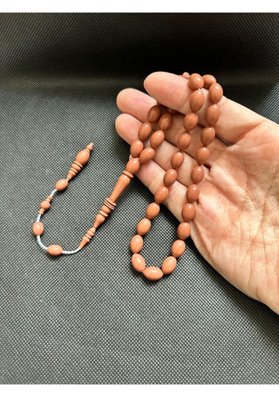 Koryan Mermer Tesbih Halkalı İmame Yusuf Erden Usta İşçilikli Erkek Sertifikalı Özel İsim Kahverengi Ks1756