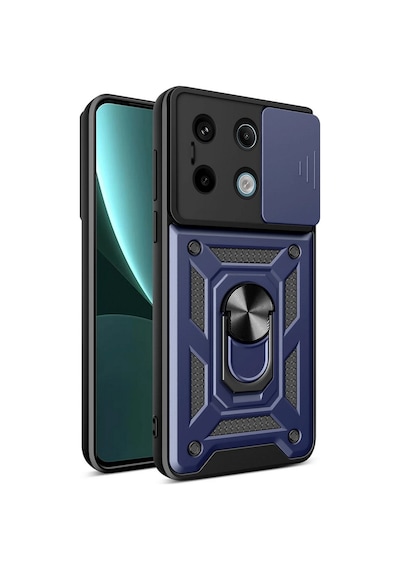 Apsuwa Xiaomi Poco X6 Pro Kılıf Pars Yüzüklü Standlı Darbe Korumalı Lacivert