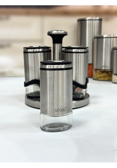 Arow Basil 7 Li 115 Ml Döner Standlı Baharat Seti Inox