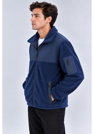 Parshey Erkek Softshell Polar Ceket Su Geçirmez Tam Fermuarlı Rahat Günlük Kullanım lacivert