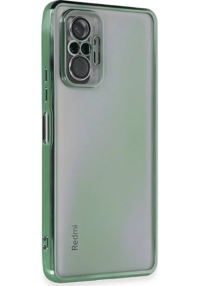 Newface Xiaomi Redmi Note 10 Pro Kılıf Razer Lensli Silikon - Yeşil