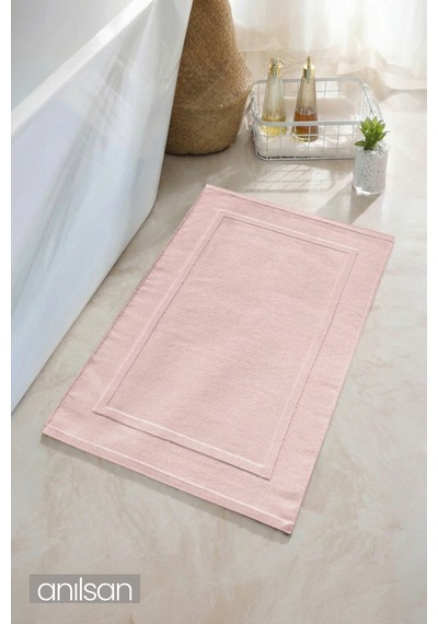 Çerçeve Pudra Ayak Havlusu - 50x70 Cm, 245 Gr, %100 Pamuk, Spa Ve Otel Banyo Paspası pudra