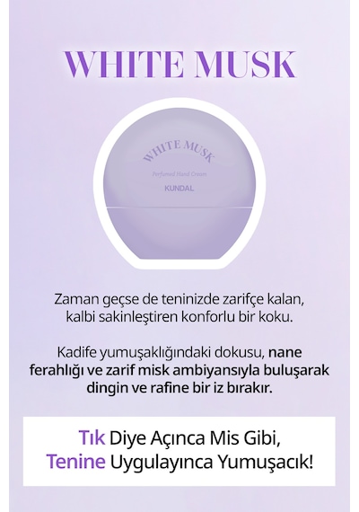 Yoğun Nem Sunan Parfümlü El Kremi Kundal Signature Perfumed Hand Cream White Musk
