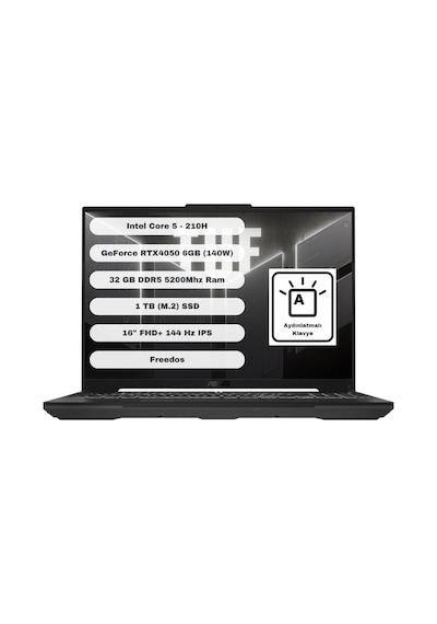 Asus TUF Gaming GTi321 FX607VU-RL017 Core 5 210H 32 GB 1 TB SSD RTX4050 16" Free Dos Dizüstü Bilgisayar
