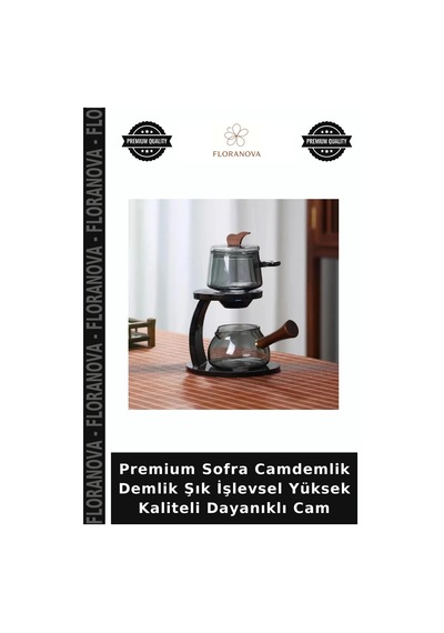 Premium Sofra Camdemlik Demlik Şık İşlevsel Yüksek Kaliteli Dayanıklı Cam Şeffaf