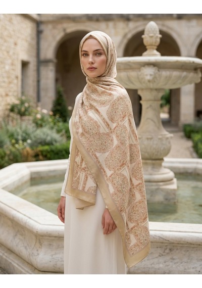Moda Nuda Iconic Lema Şal Bej Zarif Ve Modern