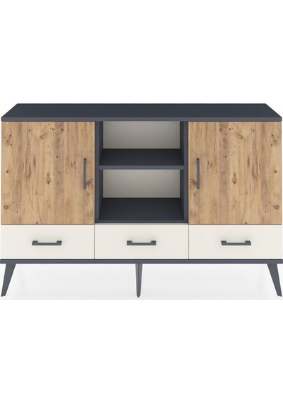 Arges Konsol 6 Raflı 3 Çekmeceli 3 Kapaklı 132x30x83 Antrasit-çam/aytaşı Çam/aytaşı Arges Konsol 6 Raflı 3 Çekmeceli 3 Kapaklı 132x30x83 Antrasit-çam/aytaşı Çam/aytaşı