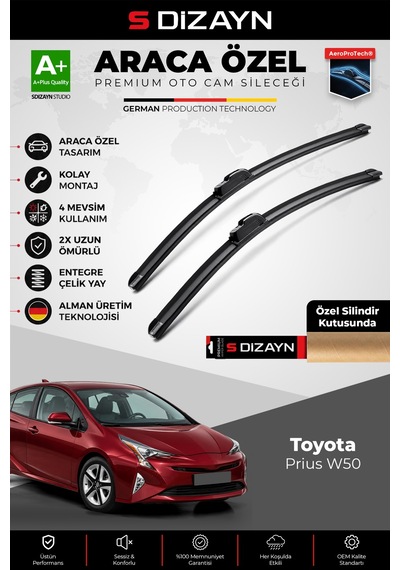 S-dizayn Toyota Prius Ön Cam Silecek Seti 2015-2022 Premium Araca Özel 70-40 Cm A+ Kalite