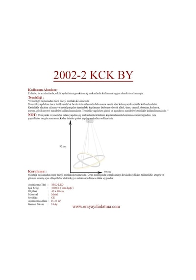 Eray Aydınlatma 2002-2 30-40 Beyaz Led Avize Eray Aydınlatma 2002-2 30-40 Beyaz Led Avize