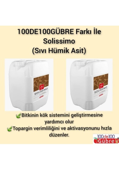 Sıvı Hümik Asit Sıvı Bitki Köklendirici Gübre Solissimo 20 L