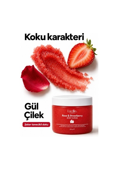 Lucille %100 Vegan Çilek Aromalı Vücut Scrub 250 ML