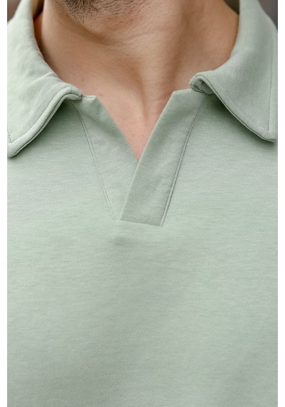 Madmext Mint Yeşili Polo Yaka Oversize Erkek Tişört E7185