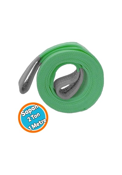 Tr Sapan Polyester Spanzet 2 Ton 1 Metre Yeşil Sağlam Yük Kaldırma Taşıma İndirme Halat