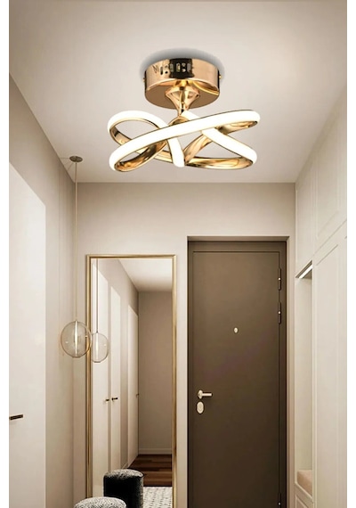 Vino Riserva Model Gold Kaplama Metal Salon Mutfak Oturma Yatak Odası Modern Led Plafonyer Avize Gold Sarı