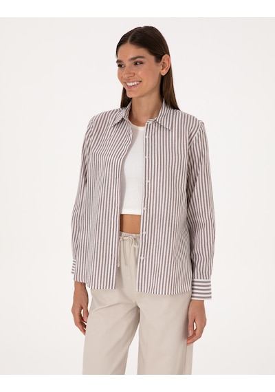 Pierre Cardin Kadın Kahverengi Gömlek Desenli 50318226-vr029 Kahverengi
