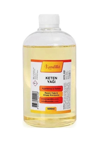 Ağartılmış Keten Yağı 500 Ml. Rafine Resim Yağı Linseed Oil Bleac