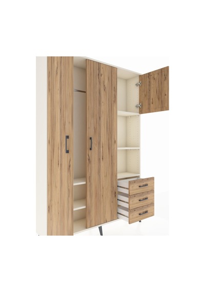 Arges Dolap 5 Raflı 3 Çekmeceli Tek Askılı 132x30x195 Aytaşı-çam/çam Atlas Çam/atlas Çam Arges Dolap 5 Raflı 3 Çekmeceli Tek Askılı 132x30x195 Aytaşı-çam/çam Atlas Çam/atlas Çam