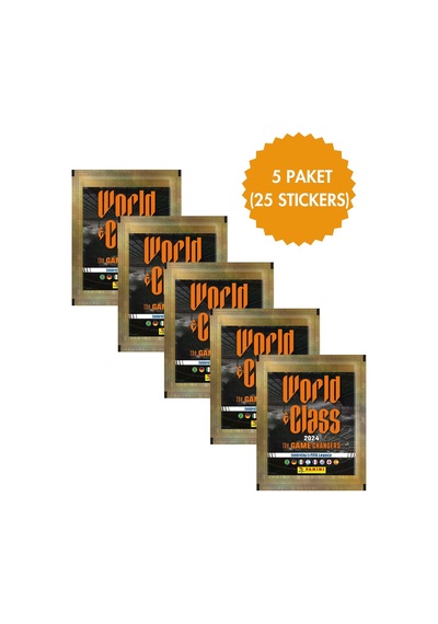 Toyika Panini Lisanslı World Class 2024 Koleksiyon 5 Paket 25 Stickers Çıkartma
