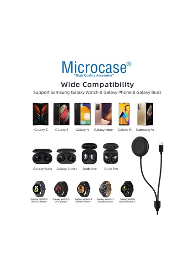 Samsung Uyumlu Watch 2in1 Manyetik Şarj Aygıtı + Type-C USB Kablo AL3429