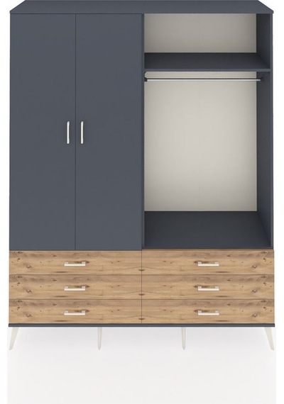 Hyperion Gardrop 4 Raflı 6 Çekmeceli 2 Askılı 176x44x221 Antrasit-antrasit/çam Antrasit/çam Hyperion Gardrop 4 Raflı 6 Çekmeceli 2 Askılı 176x44x221 Antrasit-antrasit/çam Antrasit/çam