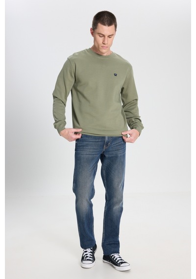 Wrangler Regular Fit Normal Kesim Bisiklet Yaka Koyu Yeşil Sweatshirt W242726X1X Açık Haki