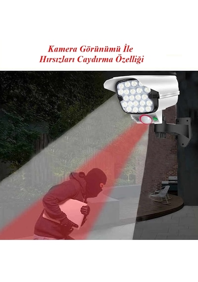 Kamera Görünümlü Solar Aydınlatma 4,7m Kablolu Kumandalı