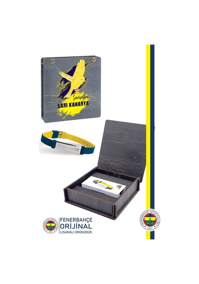 Fenerbahçe Lisanslı Ayarlanabilir Bileklik Ahşap Kutulu 001