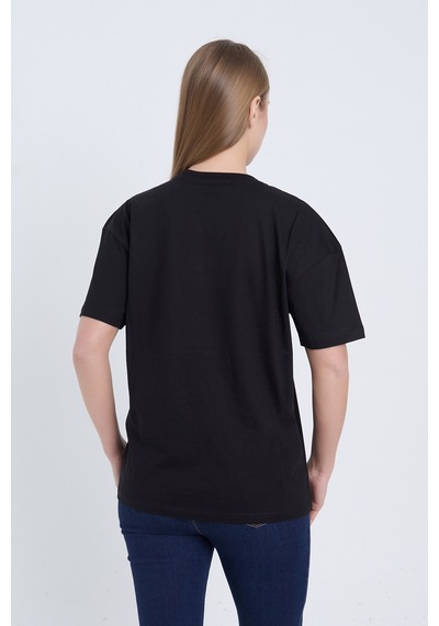 Velvoria Unisex Oversize Siyah Sometimes Bear T-shirt