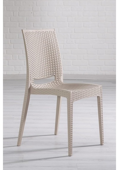 Rattan Large Camlı Cappucino Masa Takımı Bahçe&balkon 1 Camlı Masa + 6 Sandalye Diğer