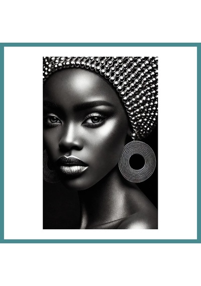 Trendexa Afrikalı Siyahi Kadın Kanvas Tablo 70x100 Mac Çok Renkli