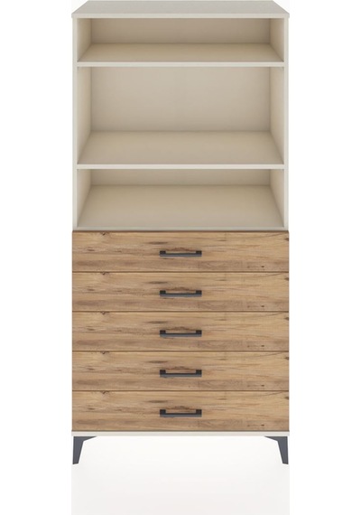 Hyperion Dolap 3 Raflı 5 Çekmeceli 88x44x182 Aytaşı-çam Aytaşı