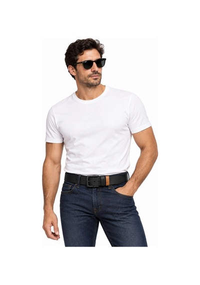 Ertaş Trend Store Erkek Siyah 4 Cm Çift Biritli Metal Tokalı Kot Ve Kumaş Pantolon Kemeri Çok Renkli