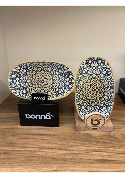 Derin Servis Kasesi / Çukur Sunum Tabağı/meze/sote Etnik Desenli Servis Alhambra Gourmet Oval Plate