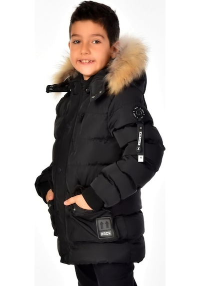 Benitto Kids Erkek Çocuk Natürel Kürklü Mont 51254-siyah Siyah