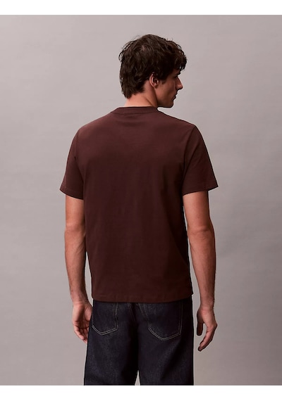 Erkek Normal Kesim Yuvarlak Yakalı Ck Logo Baskılı Pamuklu Kısa Kollu Kahverengi T-shirt Kahverengi Erkek Normal Kesim Yuvarlak Yakalı Ck Logo Baskılı Pamuklu Kısa Kollu Kahverengi T-shirt Kahverengi