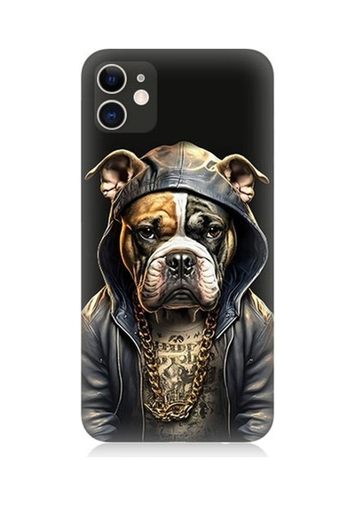 Apple Uyumlu iPhone 11 Rapçi Köpek Desenli Silikon Kılıf