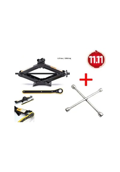 Oto Kriko 1.5 Ton Makas Cırcır Kriko +4 Lü Bijon Anahtarı