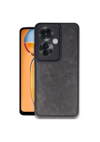 Jenerik Oppo Reno 11f Kılıf Aras Deri Kapak - Siyah