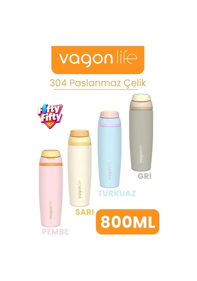 800 Ml Tek Kapak Çift Kullanım Pipetli Rahat İçim Kulplu Sus304 Paslanmaz Çelik Termos -1107-80