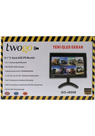 Twogo Go-i8008 Monitör 8 Kanal 10 İnch Ekran Ahd Ips Ekran 8 Kamera Dahil Kayıt Yapmaz