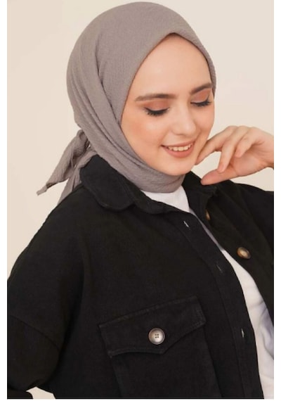 Melodi Scarf Kadın Tesettür Mio Caz Eşarp Hijab Koyu Gri Koyu Gri