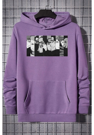Uyguntarz Unisex Naruto Baskılı Sweatshirt Lila