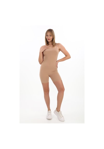 Penyebizden İnce Askılı Body Tulum -ten Rengi