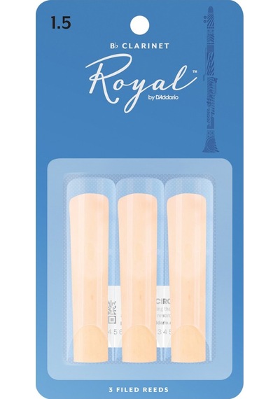 D'addario Rcb0315 Rico Royal Sib Bb Klarnet Kamışı No: 1.5 Başlangıç/eğitim - 3'lü Paket Fransız Kesim Filed , Esnek Ve Net Ton Yapısı