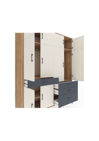 Kronos Gardrop 5 Raflı 4 Çekmeceli 2 Askılı 176x59x221 Çam-aytaşı/antrasit Aytaşı/antrasit Kronos Gardrop 5 Raflı 4 Çekmeceli 2 Askılı 176x59x221 Çam-aytaşı/antrasit Aytaşı/antrasit