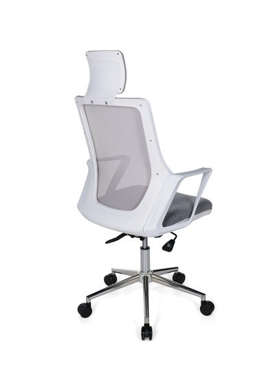 Ofisbazaar Alf Beyaz Fileli Yönetici Koltuğu Ergonomik Başlıklı Ofis Koltuğu Gri Gri