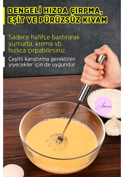 Yarı Otomatik Yumurta Çırpıcı Paslanmaz Çelik Mikser Bas Çek Çelik Çırpıcı Çelik Diğer