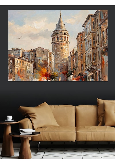 Ahşap Tablo Galata Kulesi Ve Tarihi İstanbul