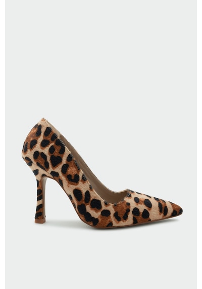 Relly Leopar Süet Topuklu Ayakkabı Leopar